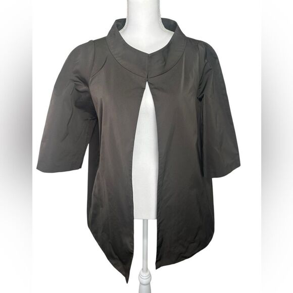 Layfayette 148 Chic Brown Open Front Jacket Size M - Picture 1 of 13